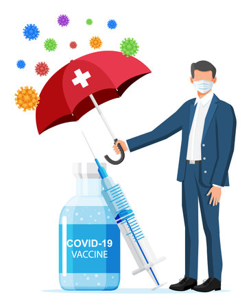 Vaccination against coronavirus. Time to vaccinateのイラスト素材