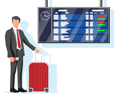 Man With Travel Bag. Tourist With Suitcaseのイラスト素材