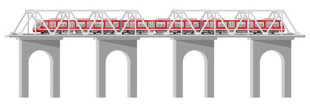 Skytrain Isolated on White. Super Streamlined Train. Passenger Express Railway Locomotive. Monorail...