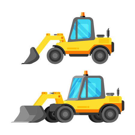 Bulldozer Construction Machinery Isolated on Whiteのイラスト素材