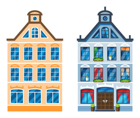 Residential House Icon in Dutch Style.のイラスト素材