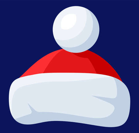 Red Santa Claus Hat Isolated on Blue Background.のイラスト素材