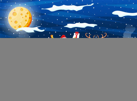 Christmas Santa Claus sleigh with gifts boxesのイラスト素材