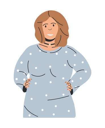 Curvy Women Plus Size Model Isolated.のイラスト素材