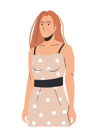 Women in Dress Isolated.のイラスト素材