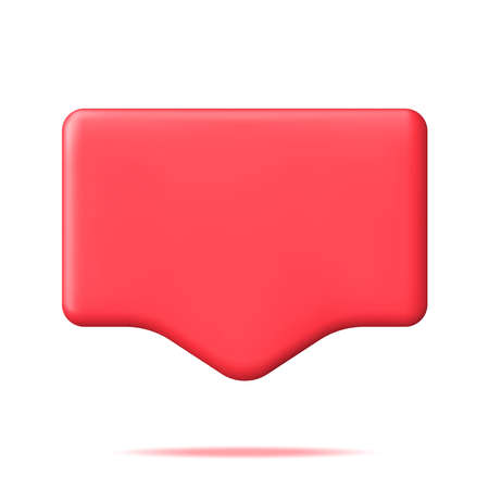 3D Red Blank Speech Bubble Isolated on Whiteのイラスト素材