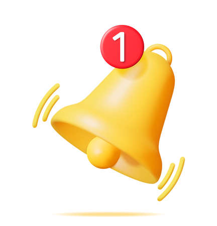 3D Notification Bell Icon Isolated.のイラスト素材
