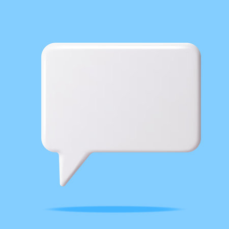 3D White Blank Speech Bubble Isolatedのイラスト素材