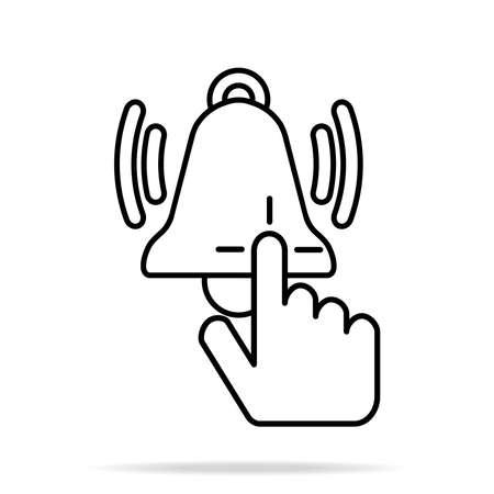 Finger Click the Bell Subscribe Icon Isolatedのイラスト素材