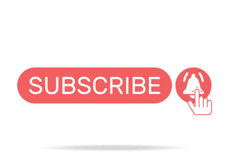 Finger Click the Bell Subscribe Icon Isolatedのイラスト素材