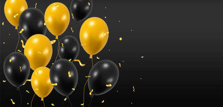 3D Dark Shiny Balloon Glitter Borderのイラスト素材