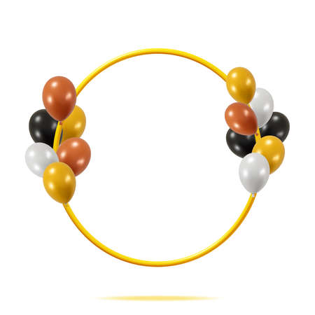 3D Shiny Balloon Border Ring Isolatedのイラスト素材