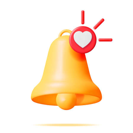 3D Notification Bell Icon Isolated.のイラスト素材
