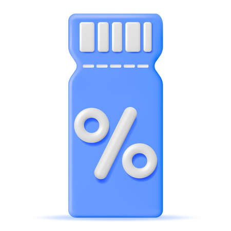 3d Coupon with Percent Symbol Isolatedのイラスト素材