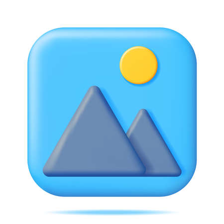 3D Gallery Icon Isolatedのイラスト素材