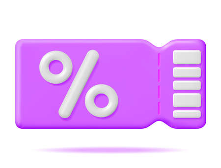 3d Coupon with Percent Symbol Isolatedのイラスト素材