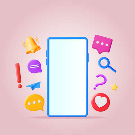 3D Social Media Concept Isolated.のイラスト素材