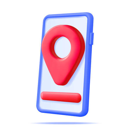 3D Location Map Pin in Smartphoneのイラスト素材