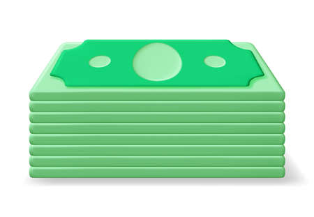 3D Stack of Dollar Banknote Iconのイラスト素材