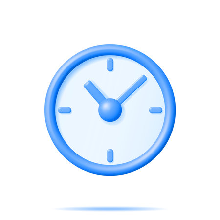 3D Simple Classic Round Wall Clock Isolatedのイラスト素材