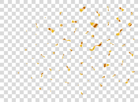 Falling Shiny Golden Confetti Isolatedのイラスト素材