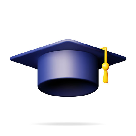 3D Graduation Cap Isolated on White.のイラスト素材