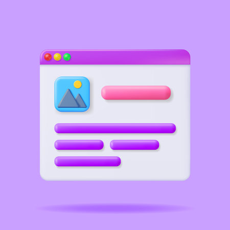 3D Browser Window with Web Pageのイラスト素材