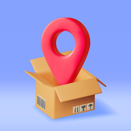 3D Carton Packaging Box with Location Pinのイラスト素材