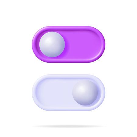 3D On and Off Buttons Switchのイラスト素材