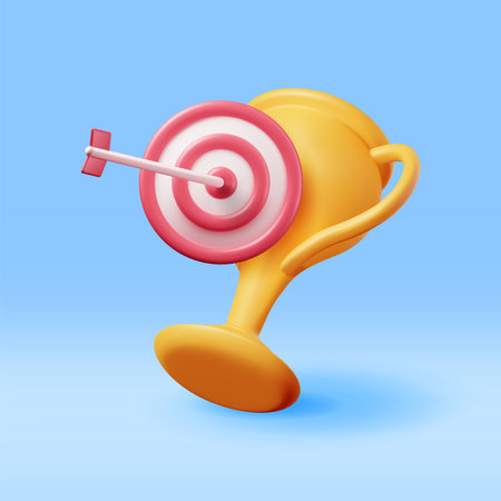 3D Champion Trophy with Targetのイラスト素材