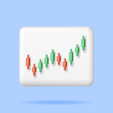 3D Growth Stock Diagram Isolated.のイラスト素材