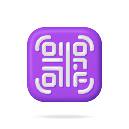 3d QR Code Icon Isolated.のイラスト素材