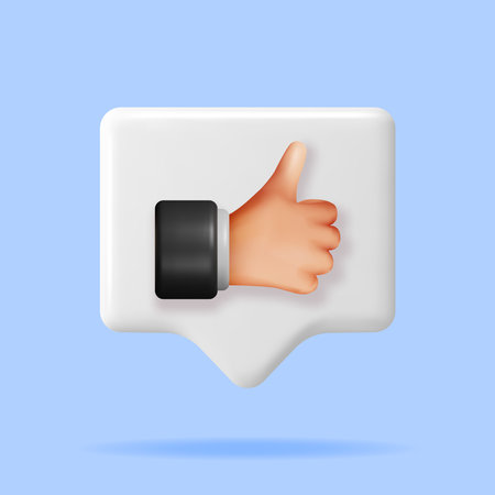 3D Thumbs Up Hand Gesture Buttonのイラスト素材