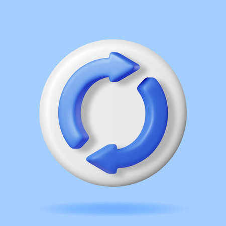 3D Synchronization Icon Isolatedのイラスト素材