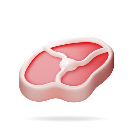 3D Meat Steak Isolated on White.のイラスト素材