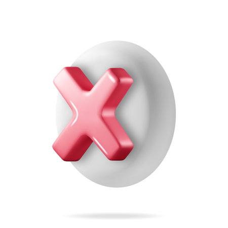 3D Wrong Button in Round Shapeのイラスト素材