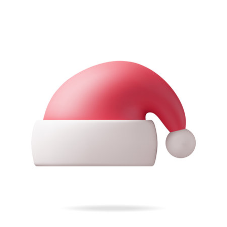 3D Red Santa Claus Hatのイラスト素材