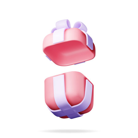 3D Gift Box Isolated on White.のイラスト素材