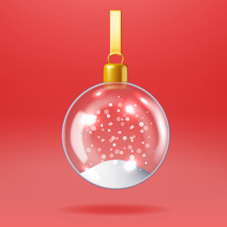 3D Glass Christmas Snow Ballのイラスト素材