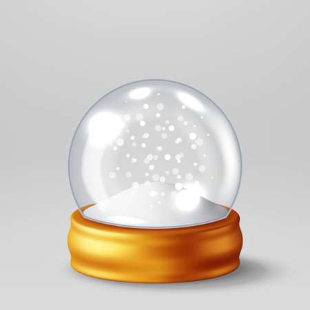 3D Glass Christmas Snow Globeのイラスト素材
