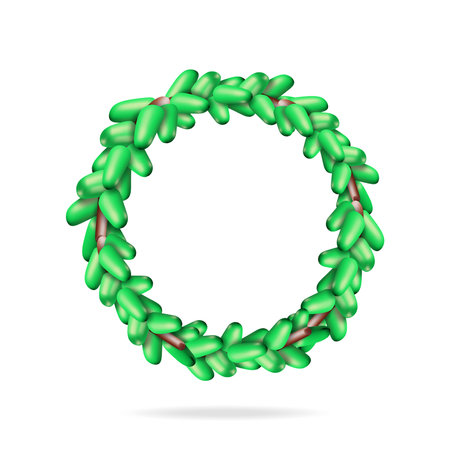 3D Christmas Empty Wreathのイラスト素材