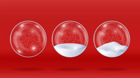 3D Glass Christmas Snow Ballのイラスト素材