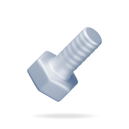 3D Metal Bolt Isolated on White.のイラスト素材
