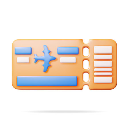 3d Airline Ticket or Boarding Pass Isolatedのイラスト素材