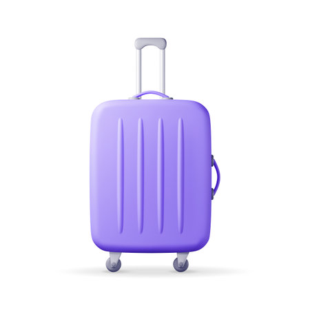 3D Blue Travel Suitcase Isolatedのイラスト素材