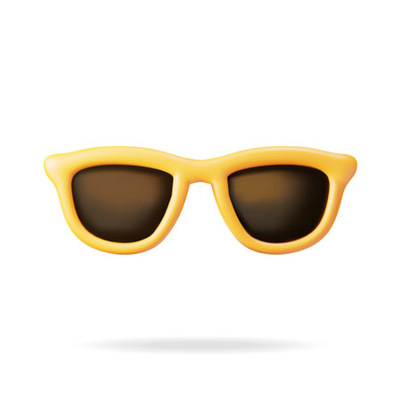 3d Yellow Sunglasses Icon Isolated on Whiteのイラスト素材