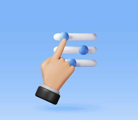 3D filter button and handのイラスト素材