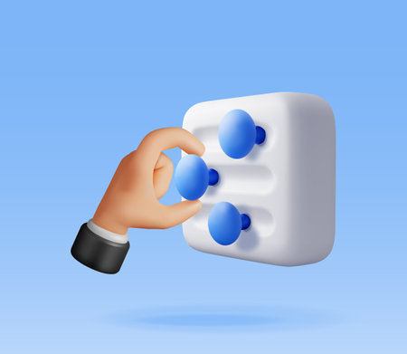 3D filter button and handのイラスト素材