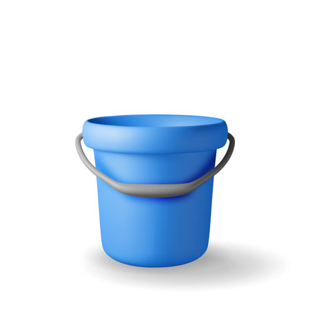 3d empty plastic bucket isolatedのイラスト素材