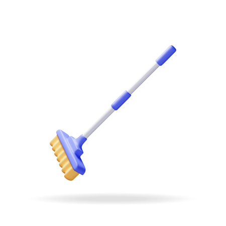 3d cleaning broom isolated on white.のイラスト素材